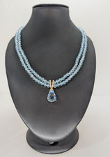 Halskette Blautopas mit Einhänger 585/- Gelbgold mit Blautopas & Diamanten 45cm