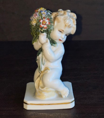 Porzellanfigur putto amor - porzellanfigur,