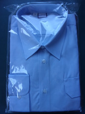 Diensthemd blau langarm Feuerwehr ohne Abzeichen neuwertig OVP Größe 45-46