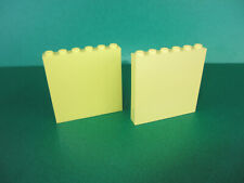 2x Lego Mauerteil hellgelb 1x6x5 Mauer Panele Wand Element 59349 (080424L)