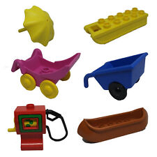 LEGO DUPLO Figuren Zubehör Kinderwagen Schubkarre Boot Schlitten Schirm Rollstuh