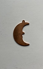 Rohling Kupfer Emaille Mond Schmuck Anhänger ca. 3,5cm 1970er Jahre