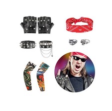 FASBET 9pcs Rockstar Costume
