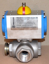 RIEGLER PKH.EP.E3.I.L2.DN25.52.DA.100 Stellantrieb Kugelhahn Edelstahl 2 Wege