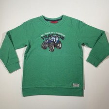 Salt & Pepper Pullover Winter 128 134 Junge Grün angeraut Traktor Sweatpullover