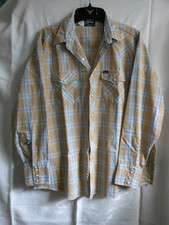 WRANGLER Vintage Big Man Westernkaroshirt Beige / Blau, XL
