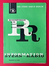 DDR RFT Information VEB Stern Radio Berlin 1965 Reisempfänger R 110  ( F24132