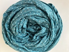 SCHAL TUCH Halstuch Damen Sommer Chic türkis Seide&Cotton Punkte NEU weich ITALY