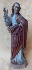 Herz Jesu Figur Holz 32 cm um 1900 Heiligenfigur