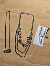 ANGEBOT Nr 3,  2 Ketten 1 Paar Ohrringe NEU Silberfarben Glitzer Strass Elegant