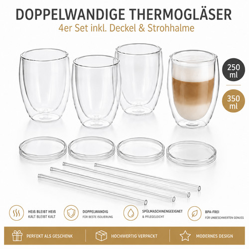 250ml 350ml thermoglas - 4x,