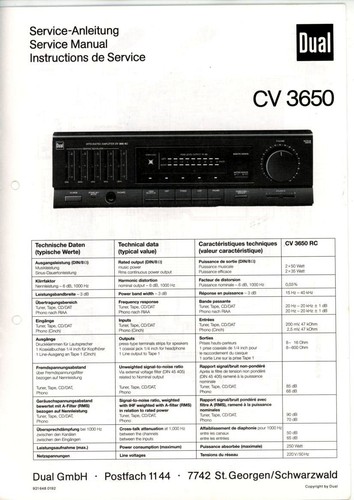 Dual service manual für - für, cv