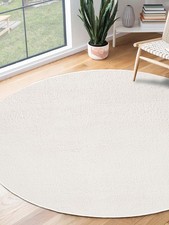Teppich Kurzflor Weich Wohnzimmerteppich Anti-Rutsch Waschbar Rund