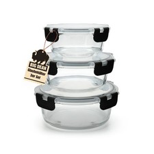 Glasbehälter mit Deckel in 3 Größen Mikrowellengeschirr Glas Meal Prep Container
