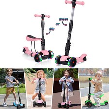 3-in-1 Kinder Roller Scooter Kinderroller Verstellbare LED Räder Tretroller