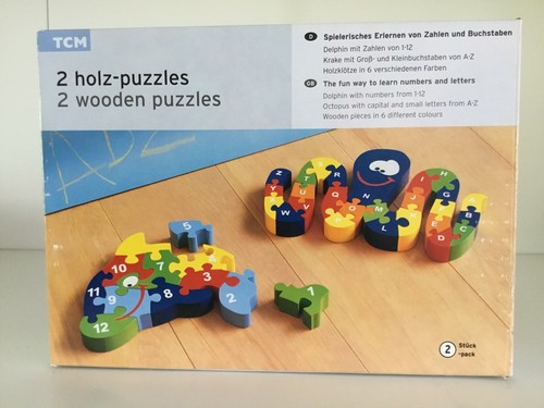 Holzpuzzles mit zahlen und - mit,