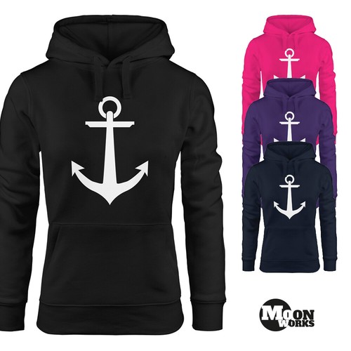 Damen hoodie anker motiv - anker,