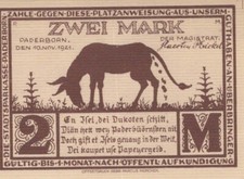 2 MARK 1921 Stadt PADERBORN