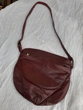 Tasche Umhängetasche Leder bordeaux Vintage 70er Jahre 27 x 27 cm