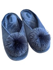 Oysho Damen Hausschuhe Gr. 38 Blau Komfortabel Pompom