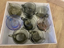 Bowle Tassen Glas Grau 17 Stück Friedrich Kristall