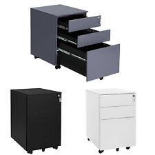  Stahl Rollcontainer Büroschrank Aktenschrank Nachtschrank mit 2/3 Schubladen