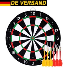 Profi Dartscheibe Sisal Dartboard Bristle Board | 6 Steeldart Pfeile Flights Set