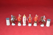Kreuzritter Schachfiguren Muslime Schachfiguren Zinn handbemalt komplett