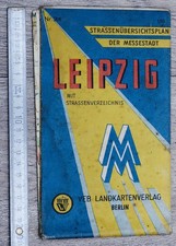Alte historische Karte antik Leipzig Stadtplan DDR
