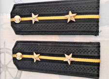 1 Paar Originalschulterklappen Russland UDSSR - Marine-Leutnant-schwarz/Gold