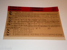 Microfich Werkstatthandbuch Yamaha Quad YXR 660 FAT Stand 10/2004