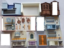 Playmobil PUPPENHAUS Bad Küche Schlaf- Wohn- zimmer  / Tresen m. Fliesband / Tor