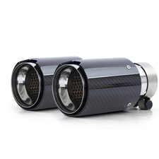 2x 90mm Auspuff Endrohr Carbon
