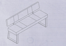 Reality Sitzbank 140x45x88cm Softtex-Leder-Look Bank Küchenbank Essbank 2 Sitzer