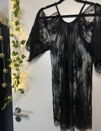 Schwarzes spitzen nachhemd - spitzen,