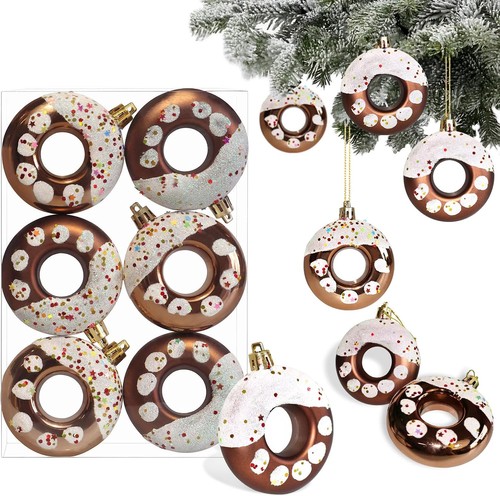 Donut christbaumschmuck 8cm - 6x,
