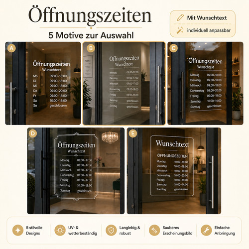 öffnungszeiten aufkleber - Öffnungszeiten,