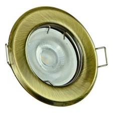 LED Halogen Einbaurahmen messing matt Einbauspot Einbaustrahler starr GU10-Gx5,3