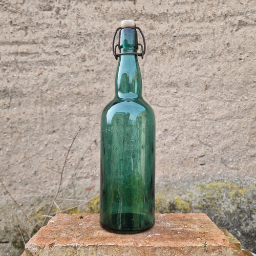 Antike glasflasche 1l - glasflasche:,