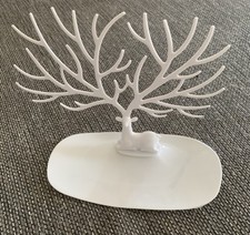 Schmuckständer Schmuckbaum Schmuckaufbewahrung Hirsch Geweih Kunststoff Weiß D7