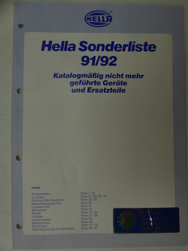 Hella katalogmäßig nicht - hella,