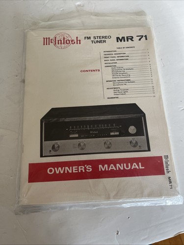 Mcintosh model tuner - mcintosh, mr