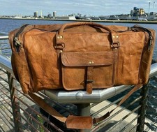 Tasche Leder Reise Gym Duffel Echtes Vintage Gepäck Wochenende Reisetasche Neu
