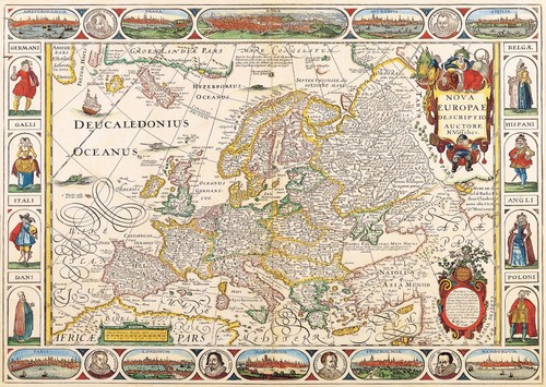 Vintage european map wall - vintage,
