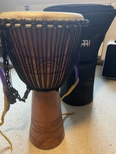 Wie Neu Djembe Trommel von Meinl, Ziegenfell Holz handgeschnitzt + Trage Tasche