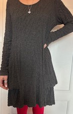 Jersey woll kleid anthrazit - woll-kleid,