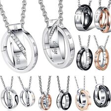 2x Edelstahl Partner Ketten Anhänger Freundschaft Friends Halskette Liebe Love