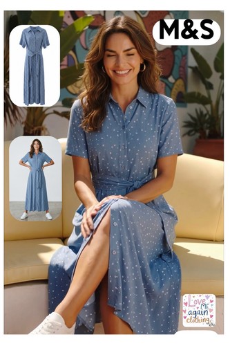 Kleid hellblau langes - m&s,