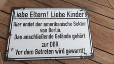 Blechschild West-Berlin Zonengrenze DDR neu vintage style 