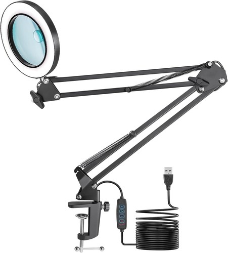 Schreibtischlampe mit lupe und - schreibtischlampe,